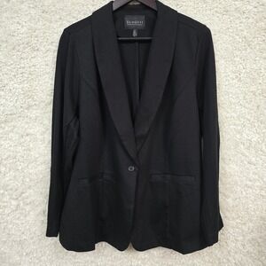 Eloquii Blazer Women's Size 20 Black Shawl Lapel Single Button Professional Work